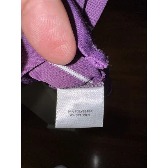 Peter Millar Summer Comfort Crown Sport Golf Shirt Mens Large Purple Strpe Logo - Picture 6 of 6